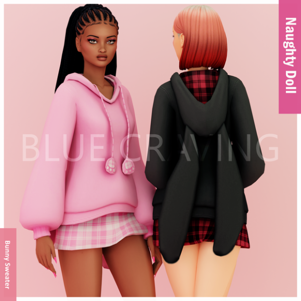 Mix Blue Craving Bunny Sweater by bluecraving - The Sims 4 Custom Content