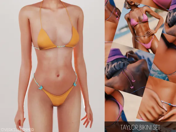 Alpha Taylor bikini set by overkillsimmer - The Sims 4 Custom Content