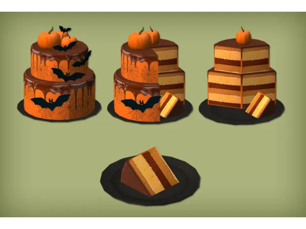 Halloween Pumpkin Chocolate Wedding Cake for - The Sims 2 Custom Content