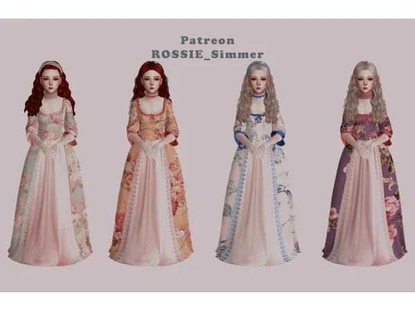 Maxis Match Sifix Maria Dress kids conversion N recolour by simsfinds - The Sims 4 Custom Content