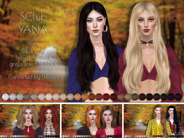 Random female hair retextures dump by simsfinds - The Sims 2 Custom Content