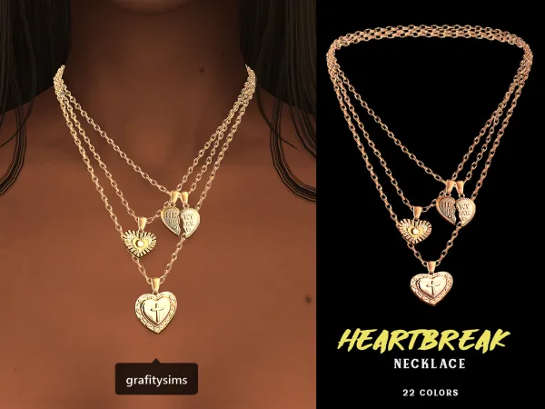 Alpha Heartbreak Necklace by grafity-cc - The Sims 4 Custom Content