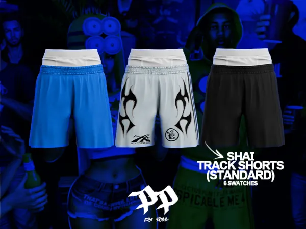 Alpha POPPIN Shai Track Shorts Standard Version - The Sims 4 Custom Content