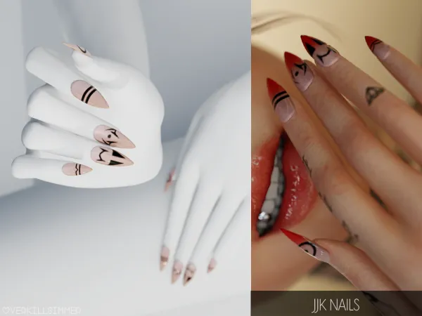 Mix JJK nails - The Sims 4 Custom Content