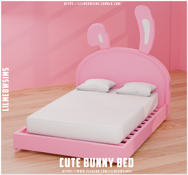 Mix Cute Bunny Bed by liilmeowsims - The Sims 4 Custom Content