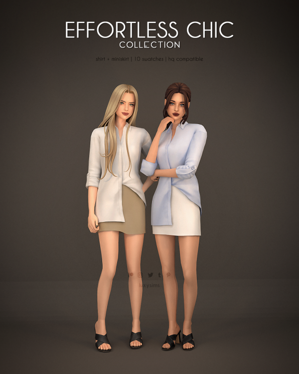 Maxis Match Shirt Miniskirt Effortless Chic Collection by luxysims - The Sims 4 Custom Content