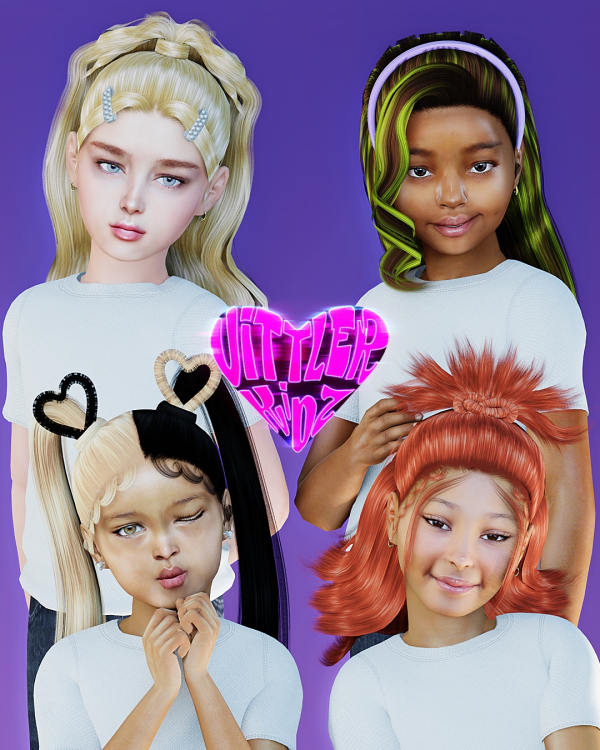 Alpha GHOULS HAIRSTYLES CHILDREN by simsfinds - The Sims 4 Custom Content