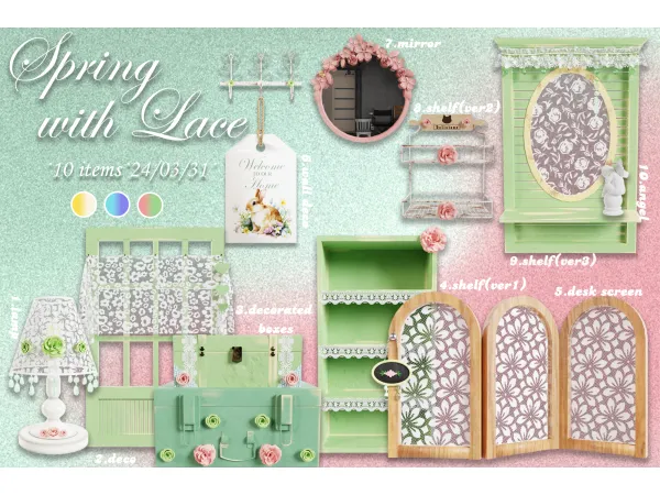 Mix Spring with Lace Set by simsfinds - The Sims 4 Custom Content