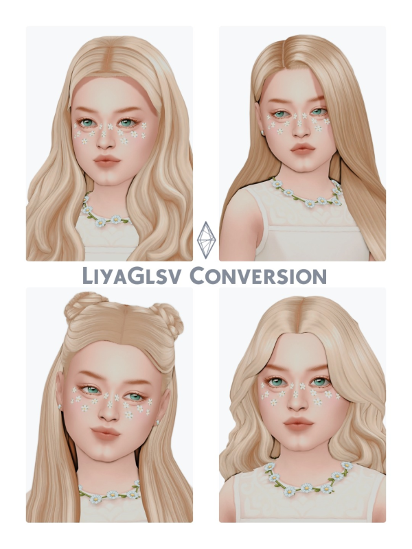 Maxis Match Conversion Hairs Kids by simsfinds - The Sims 4 Custom Content