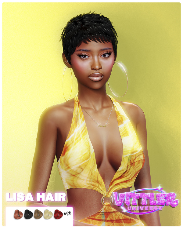 Alpha Lisa Hair by simsfinds - The Sims 4 Custom Content