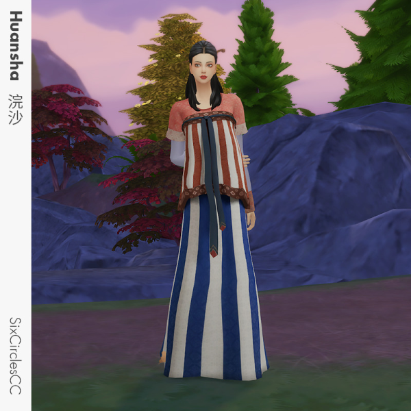 Maxis Match Chinese Dress Huansha by simsfinds - The Sims 4 Custom Content