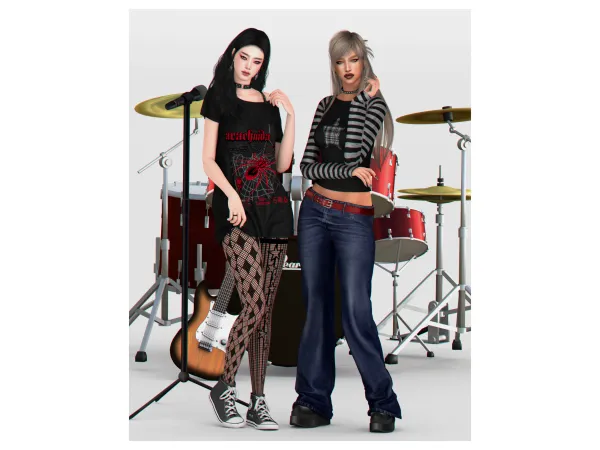 Alpha Garage Band Set by backtrackcc - The Sims 4 Custom Content