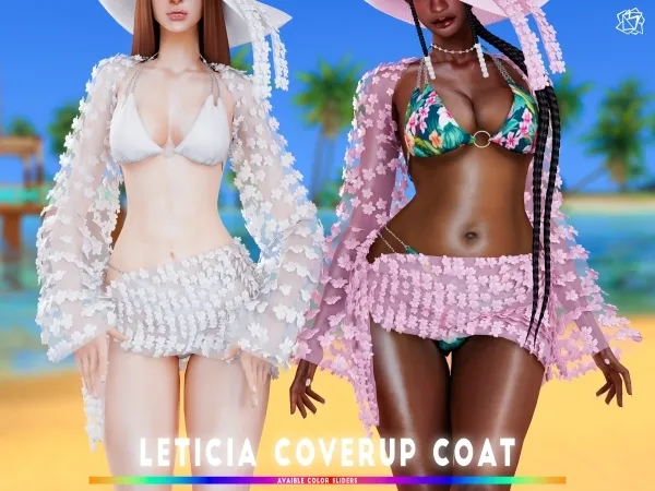 Alpha Leticia Coverup coat acc BRSIMS by bluerose-sims - The Sims 4 Custom Content