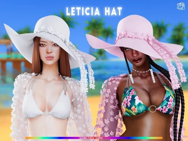 Alpha Leticia Hat acc BRSIMS by bluerose-sims - The Sims 4 Custom Content