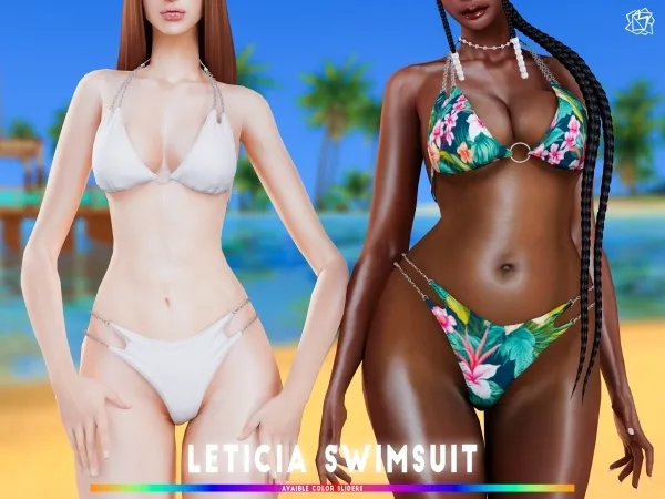 Mix Leticia Swimsuit BRSIMS by bluerose-sims - The Sims 4 Custom Content