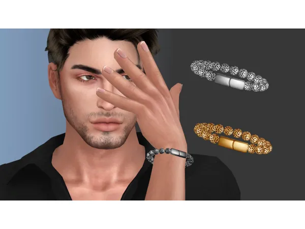Mix Metal Bead Bracelet by modcollective - The Sims 4 Custom Content