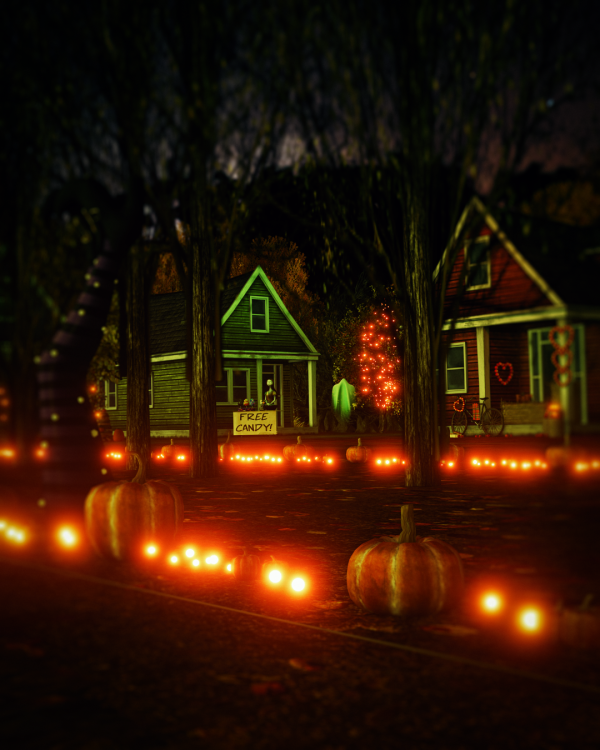 Alpha Trick or Treat Street Free Scene by missmoonsims - The Sims 4 Custom Content