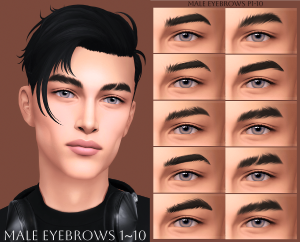 Maxis Match MALE EYEBROWS P01 10 by simsfinds - The Sims 4 Custom Content