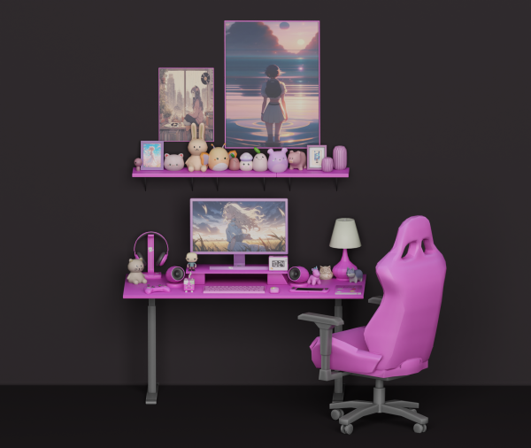 Mix Mega Cosmic Gaming Set by simsfinds - The Sims 4 Custom Content