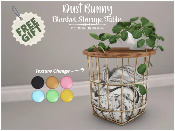 Alpha Blanket Storage Table by bergdorfsims - The Sims 4 Custom Content