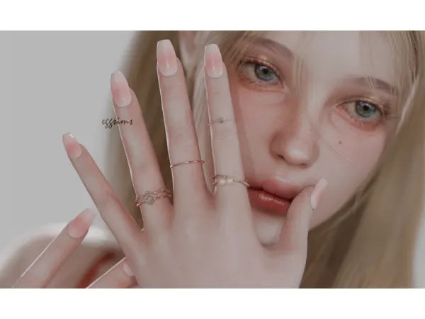 Mix [EGGSIMS] nails 17 by simsfinds - The Sims 4 Custom Content