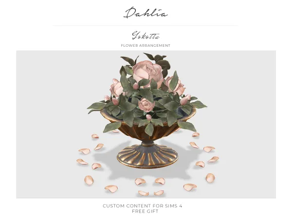 Alpha Dahlia Gokotta Flower Arrangement (Gift) by bergdorfsims - The Sims 4 Custom Content