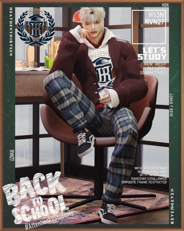 Mix Men's Classic Slim Straight Pants Winter School Uniform by simsfinds - The Sims 4 Custom Content