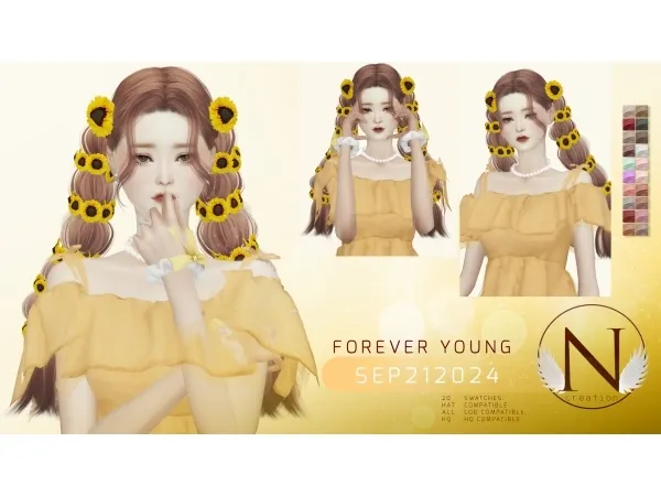 Alpha NILYN HAIR SEP212024 FOREVER YOUNG ACC by nilynsims - The Sims 4 Custom Content