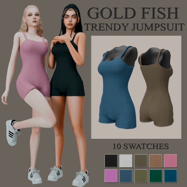 Maxis Match GoldFish Trendy Jumpsuit by simsfinds - The Sims 4 Custom Content