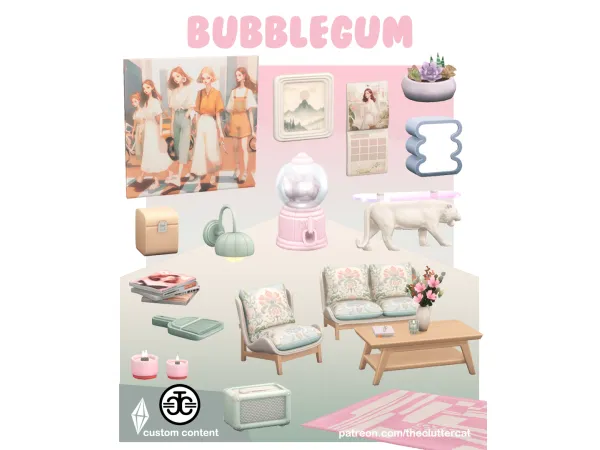Maxis Match Bubble Gum by TheClutterCat - The Sims 4 Custom Content