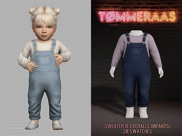 Mix TØMMERAAS Sweater Overalls for Infants (64) - The Sims 4 Custom Content