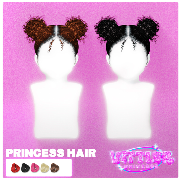 Alpha Princess Child Toddler Infant Hair by simsfinds - The Sims 4 Custom Content