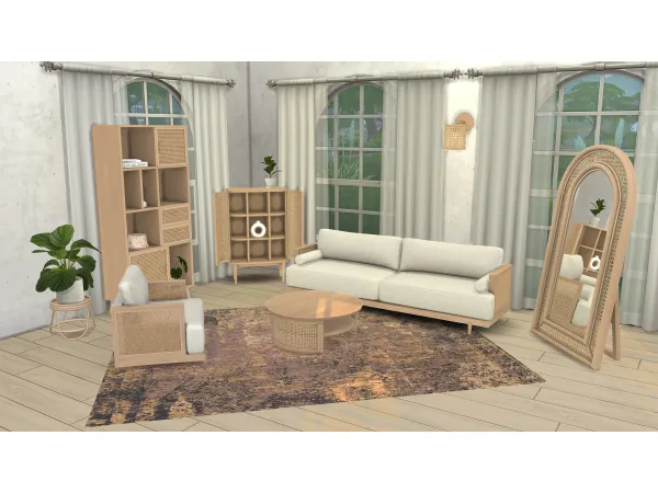 Mix Boho Living Room Set by modcollective - The Sims 4 Custom Content