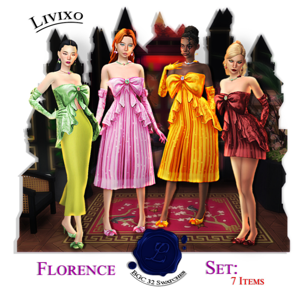Maxis Match FLORENCE SET by simsfinds - The Sims 4 Custom Content