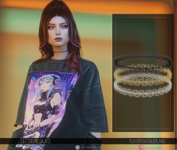 Mix Tattoo Necklace by simsfinds - The Sims 4 Custom Content