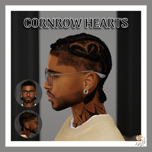Alpha CORNROW HEARTS by simsfinds - The Sims 4 Custom Content