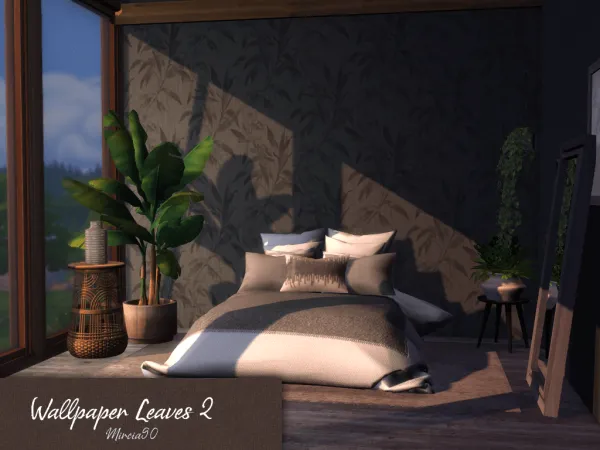 Alpha Wallpaper Leaves 2 by Mircia90 - The Sims 4 Custom Content