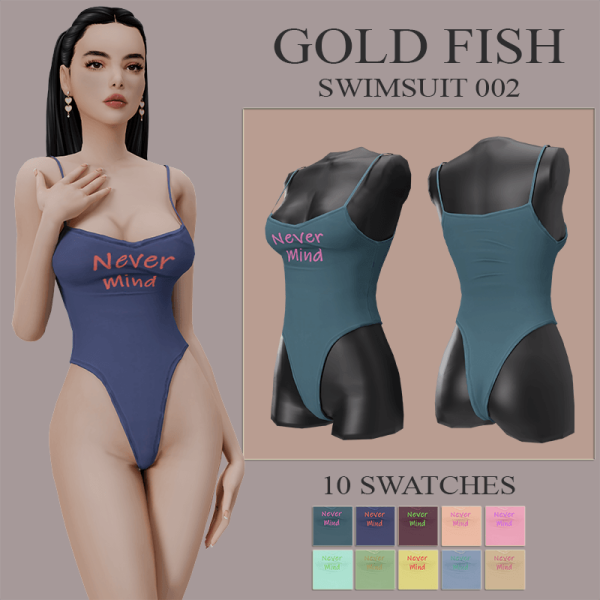 Mix GoldFish swimsuit 002 by simsfinds - The Sims 4 Custom Content