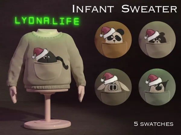 Maxis Match Infant Sweater New Year by lyonalife - The Sims 4 custom content