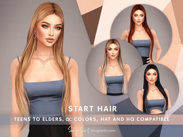 Alpha SONYASIMS START HAIR - The Sims 4 Custom Content