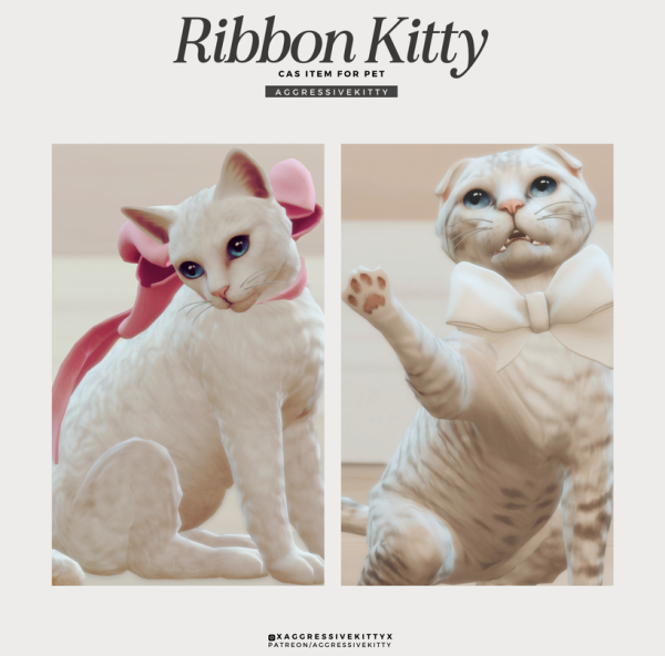 Maxis Match RIBBON KITTY by simsfinds - The Sims 4 Custom Content