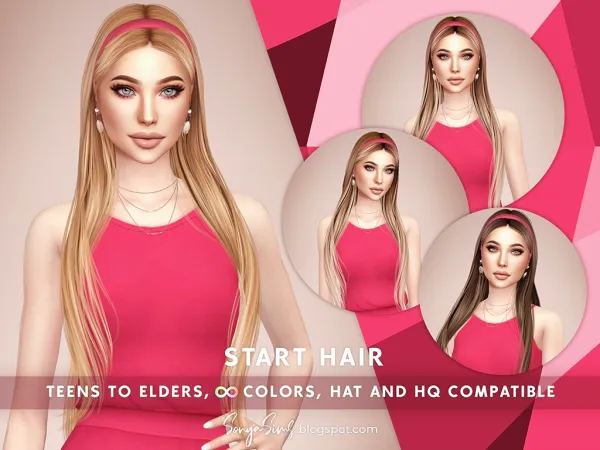 Alpha SONYASIMS START HAIR HEADBAND by simsfinds - The Sims 4 Custom Content
