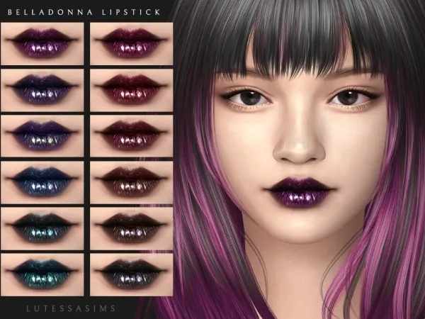 Alpha Belladonna Lipstick by Lutessasims - The Sims 4 Custom Content