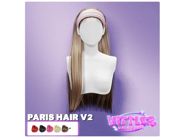Alpha Paris Hair V2 by VitterUniverse - The Sims 4 custom content
