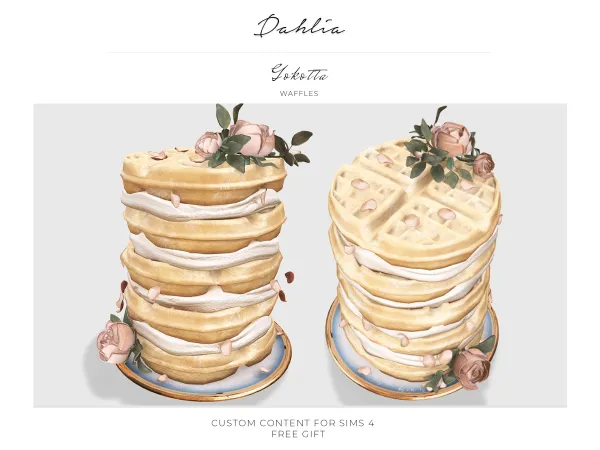 Alpha dahlia gokotta waffles (gift) by bergdorfsims - The Sims 4 Custom Content