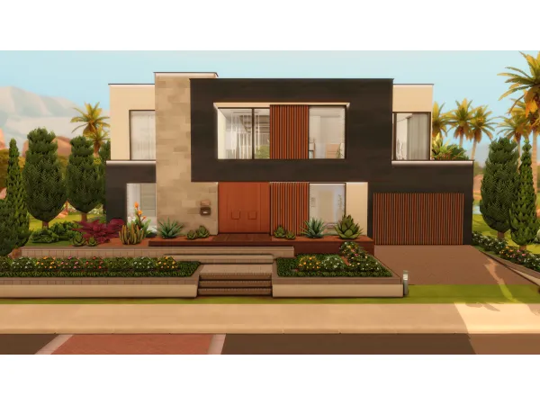 Maxis Match Modern Family Mansion by simsfinds - The Sims 4 Custom Content