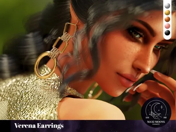 Alpha Verena Earrings by maximoons - The Sims 4 Custom Content