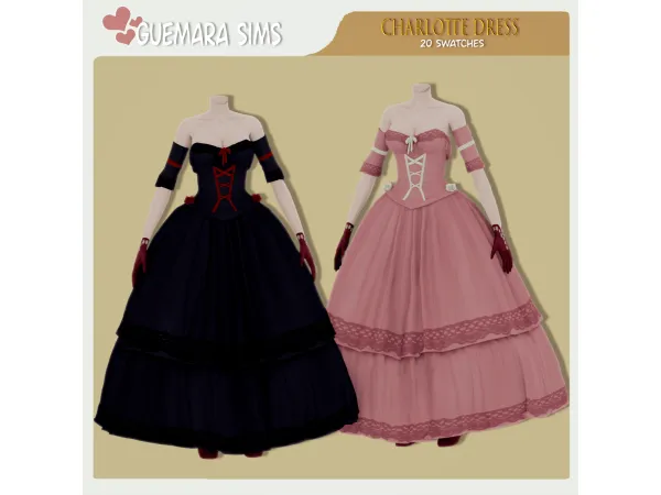 Maxis Match Charlotte dress (Victorian set) by Guemara - The Sims 4 Custom Content