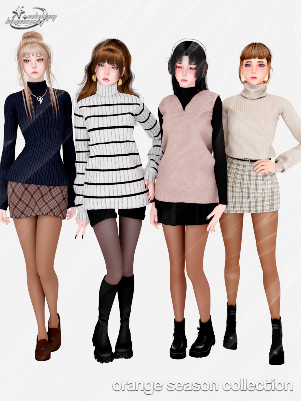 Alpha ORANGE SEASON COLLECTION by ohmybunnny2 - The Sims 4 Custom Content
