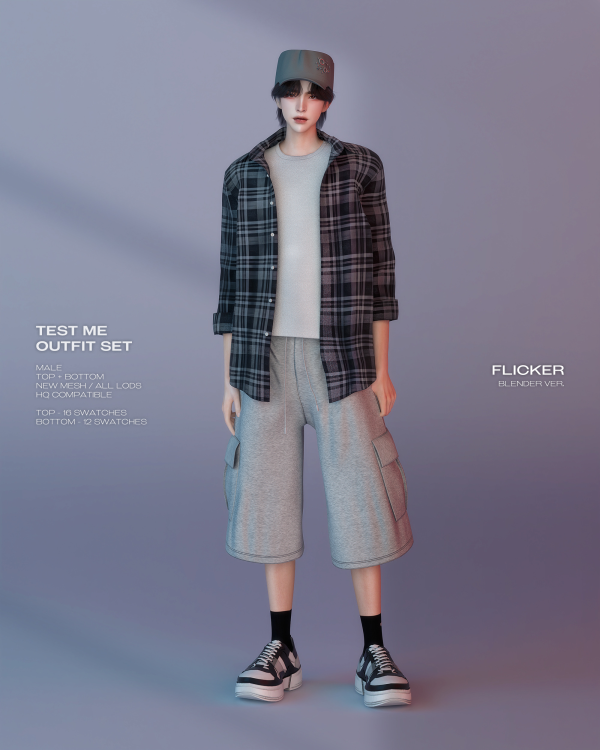 Alpha [ TEST ME PLAID SHIRT ] by simsfinds - The Sims 4 Custom Content